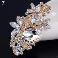 Twinkle Trinket Waterdrop Gėlė Sagė Kalnų krištolas Sagės Puokštė Vestuviniai Papuošalai auksinė/balta