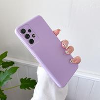 Kameros apsauga Minkštas silikoninis telefono dėklas, skirtas Samsung Galaxy S25 S26 Ultra S24 FE S23 S22 S21 Plus A17 A56 A36 A16 A55 A35 A15 5G Matinis galinis dangtelis Samsung S21 violetinė