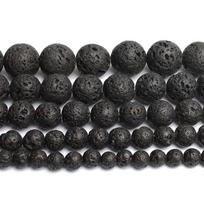 Natūralūs juodos lavos akmens karoliukai Brangakmeniai Pusbrangiai akmenys „Pasidaryk pats“ Priedai 4/6/8/10/12 mm 8mm 46pcs