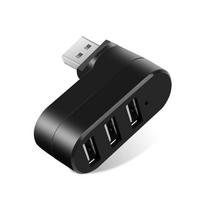 VAORLO Hot USB Hubs 3 Ports USB 2.0 Hub Mini Rotate Splitter Adapter Hub PC Nešiojamojo kompiuterio Nešiojamojo kompiuterio Mac Usb 2.0 skirstytuvo šakotuvas juoda