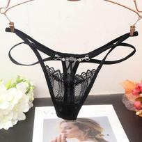Seksualios iškirptės perspektyvos Stringai Moteriškos Kelnaitės Moteriški apatiniai Tinkliniai verpalai T Kelnės G-String KL98 one size juoda