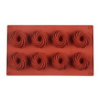 8 ertmių silikoninės tortų formos, skirtos kepti desertui putėsiai dekoravimo formelės 3D DIY spiralės formos šokoladinis kepimo įrankis