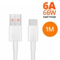 Fonken 66W 6A USB C kabelis Super greito įkrovimo laidas, skirtas Huawei Mate 40 30 Pro Max Samsung Xiaomi greito įkrovimo USB-C įkroviklio kabelio duomenų laidas 1M balta
