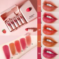 Hengfang 5piece/set Mini Cute lūpų dažų rinkinys, vandeniui atsparus ilgalaikis lūpdažis matinis lūpų makiažas #9118