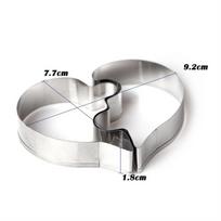 2pcs/set Stainless Steel Heart Puzzle Fondant Cookie Cutter Cake Decorating Tools Biscuit Pastry Chocolate Sweet Baking Molds
