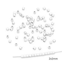10 vnt Vario tarpiklis netaisyklingos formos karoliukai žavesys, skirtas „pasidaryk pats“ karolių apyrankių papuošalų kūrimui 2x2mm sidabras