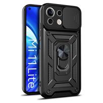 Xiaomi Mi 11 Lite Case Smūgiams atsparūs šarvai telefonų dėklai, skirti Xiomi Mi11 Xiaomi11 Lite Ne 5g Mi 11Lite Light Magnetic Ring Cover For Mi 11 Lite 4g juoda