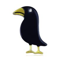 Blucome Crow sagė Juodi dažai paukščiai Rankų darbo Arcilinės sagės Vyrai Moteriški Kostiumai Suknelė Skrybėlė Apykaklė Sagė Smeigtukai Gyvūnų Šaliko Sagtis juoda