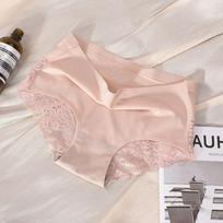 Seksualios nėriniuotos apatinės kelnaitės be pėdsakų Plonos ir lengvos, kvėpuojančios ledo šilko kelnaitės, išskirtinės kelnaitės XXL smėlis