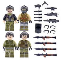 4 vnt. Armijos specialiųjų pajėgų kareiviai Ginklas Karinis ginklas Ginklas Mini figūrėlės Kaladėlės Plytų modelis Konstruktoriai Vaikų švietimo žaislai