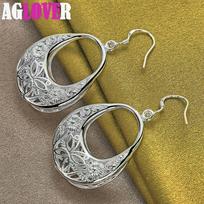 925 Sterling Silver Charm Butterfly Tuščiaviduriai Auskarai Papuošalai brown