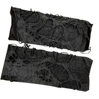 Gotikinės juodos ilgos pirštinės be pirštų Punk Hole Puspirštės Pirštinės Rankų Šildytuvas Elgeta Cosplay Helovino kostiumo aksesuarai 1 pair