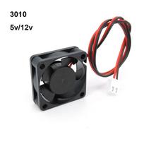 DC 5V 12V 24V 3010 Ventiliatoriaus aušinimo šepetėlis mini ventiliatorius 30*30*10MM kabelis, 2 kontaktų alyvos skysčio guolių radiatorius, skirtas 3D spausdintuvo dalims paruošti 12V