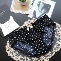 Girls Love Printed Ice Silk Briefs Sexy Underwear Women Low Waist Sexy Hollow Women Panties Breathable One Size juoda