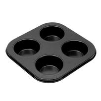 Keksiukų forma nelipni, sunki, puodelių vaflių kepimui 4pcs juoda