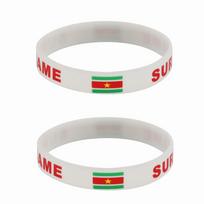 2 vnt. Surinamo vėliavos silikoninės apyrankės Sportinės riešo juostos Nacionalinių vėliavų riešo dirželis vyrams ir moterims Motyvuojanti guminė juosta Mados aksesuarai Dovanos 2pcs