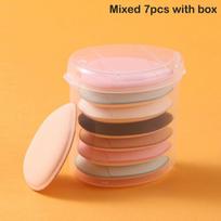 7vnt. Mini Cosmetic Cushion Puff Concealer Foundation Detail Puff Finger Puff rinkinys įvairiaspalvis
