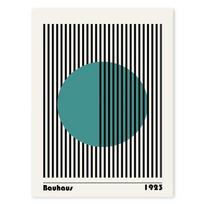 Abstraktus žalios spalvos blokas „Bauhaus“ geometrinis plakatas Spausdinti paveikslėlį Šiaurės šalių paprastos linijos drobė Svetainė Sienos meno dekoro tapyba 21x30cm No Framed