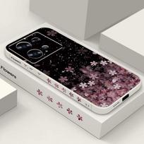 Gradient Cherry Blossom Pattern telefono dangtelis, skirtas Xiaomi 13T 12T 11T Poco F6 X6 X3 Redmi Note 12 11 Pro 10 Lanyard Slim Soft, atsparus smūgiams matinis TPU dėklas Redmi Note 13 4G smėlis