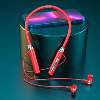 Belaidės ausinės Bluetooth 5.0 Kaklo ausinės Silikoninės Hifi 9D Stereo sportinės ausinės Apsauga vandeniui atsparios magnetinės ausinės raudona