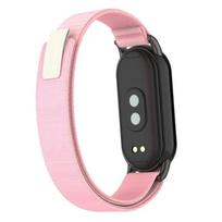 Nailoninis dirželis Xiaomi Mi Band 9 8 išmaniajam laikrodžiui, apyrankės pakaitalas, Trail loop dirželis Xiaomi Band 9 8 priedams For Mi Band 9 rožinė