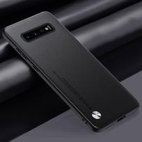 Prabangus PU odos dėklas, skirtas „Samsung Galaxy S10 5G S10 Plus S10Plus“ galiniam dangteliui, matinis silikoninis telefono dėklas, apsaugantis „Coque“ For Samsung S10 juoda