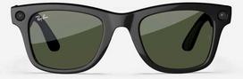 Išmanieji akiniai RayBan Meta Wayfarer, juodi rėmeliai ir žali lęšiai