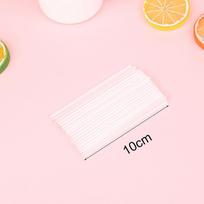 50 Pcs Transparent Acrylic Sticks Reusable Cake Pops Stick For Making Dessert 10cm white