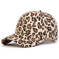 Unisex Leopard Print Reguliuojama beisbolo kepuraitė Gatvės reperio hiphopo kepuraitės Snapback skrybėlė Golfo kepurės Trucker Hat chaki