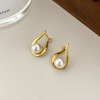 Elegantiški gėlo vandens perlų auskarai: Lengva prabanga, aukščiausios klasės dizainas 2022 m. pearl earrings auksas