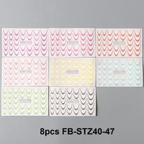 8 vnt Gradientiniai prancūziški nagų dailės lipdukai rašalas žydi bangų linija vandens pernešimo slankikliai lipdukai „pasidaryk pats“ Ombre manikiūro dekoracijos 8pcs white