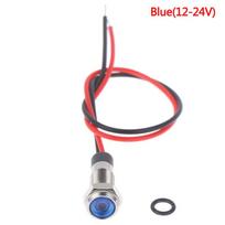 P67 Atsparus vandeniui 6 mm LED metalinis įspėjamasis indikatorius 3V 5V 6V 12V 24V 220V 10(Blue 12-24V)