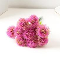 1 Bunch of Fake Flowers Artificial Flowers Green Real Touch Dandelion Fake Plants Plastic Flowers Home Outdoor Indoor Decoration karšta rožinė spalva