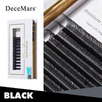 DeceMars YY Blakstienų priauginimas juodas - 0,10mm D Curl arba C Curl 2D(4D)  Y formos tinklinio audinio, 12 eilučių, iš anksto priaugintų blakstienos 0.10MM C 8-12MIX juoda