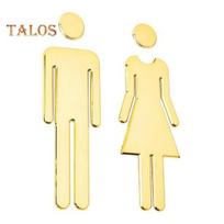 2 vnt akrilo vonios veidrodžio lipdukai tualeto durų tualetas 3D vyrų moterų ženklas verslo restoranas biuras viešbučio prausyklos sienos identifikavimas auksinė