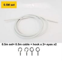 0,5 m 1 m 2 m PVC užuolaidų langų virvės kabelio tinklo takelio vielos langų sienų pakabinimo virvė kabliukų kilpos automobiliams, nameliams ant ratų, valtims 0.5M