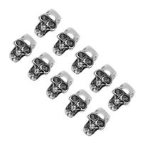 10pcs Skull Head Charm Alloy DIY Making Skeleton Skull Pendants for Paracord KeychainDouble Hole single hole