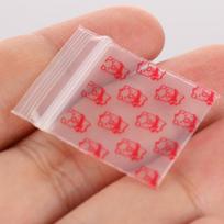100 vnt. mini užtraukiamų maišelių, maži plastikiniai maišeliai su užtrauktuku, pakuotė, maišeliai vaistams AVE