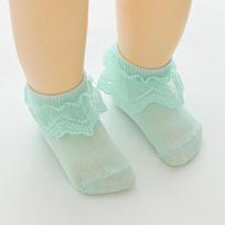 Vasaros nėrinių tinklelio kūdikių princesės kojinės - Baltos XS for 0-6 months mėlyna