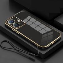 For Realme C55 dėklas Realme Narzo N55 telefono dėklas Tiesus kraštas galvanizuotas Padengtas Atsparus smūgiams Silikoninis minkštas dangtelis For Realme C55&Case & Strap