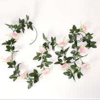 Fake Rose Vine 7.87ft Artificial Rose Flowers Hanging Ivy for Wedding Party Pink
