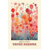Japonų Yayoi Kusama Gėlių Parodos Plakatas Drobės Tapybos Spaudinys Sienos Menas Paveikslas Svetainei Namų Dekoras 21*30cm No Frame