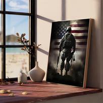 Ergė Amerikos Vėliava Lipdukas Meno Plakatas Retro Kraft Popieriaus Lipdukas „Pasidaryk pats“ Kambario Baro Kavinės Lipdukai Sienos Tapyba 21cm×30cm NoFrame