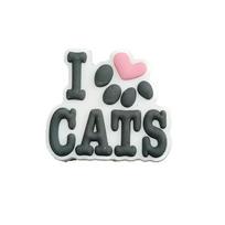 Cute Cartoon Cat Pattern Soft Glue Shoe Accessories white