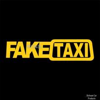 FAKE TAXI Drift Logo Reflective Car Stickers - Funny European and American Style geltona