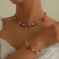 Fruit Rice Bead Necklace Bracelet Set One Size