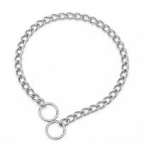 Stainless Steel Dog Choke Collar Double Ring Chain for Pet Walking Training(1.6mm*30cm)