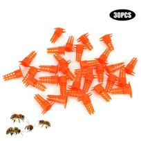 30 vnt. Plastikinis bičių motinėlės narvelio apsauginis dangtelis, motinėlės auginimo taurelė, bitininkystės įranga, įrankiai orange