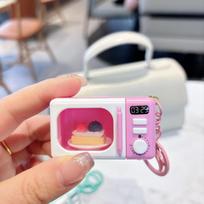 Creative Microwave Oven Keychain With Light Kawaii Oven Backpack Pendant Keyring Charm Handbag Car Pendant Keyfob Jewelry Gifts A3