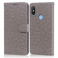 Dėklas piniginė odinis atverčiamas dėklas Xiaomi Redmi Note 6 Pro telefonui Dėklas Redmi Note 6 Pro telefonui Redmi Note6 Atverčiamas dėklas Coque Fundas Redmi Note 6 Pro pilka spalva